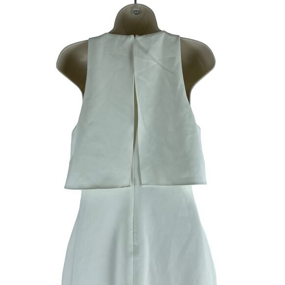 Likely Shayna Ruffle Overlay Cocktail Dress Knee Length White Size 10 - Picture 8 of 10